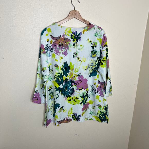 Premise Linen Blend Floral Print Tunic Large - Picture 6 of 10